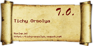Tichy Orsolya névjegykártya